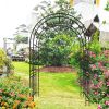 Metal Garden Arch L59'' x W17.71'' x H90.55'' Climbing Plants Support Rose Arch Outdoor Black