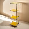 Korean Yellow 4-Tier Heavy Duty Stainless steel Storage Shelving Unit, 100lbs/shelf (49"H x 14.9"W x 13.7"D) for Indoor/Outdoor Organization