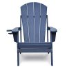 Patio Folding Adirondack Chair Weather Resistant, Outdoor HDPE Foldable Lawn Chair