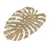 24.8x17.3x2" Gold Monstera Leaf Wall Décor
