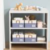 Clothes Organizer,3 Pack Large Wardrobe Storage basket,  Foldable Fabric Drawer Organizer Storage Bin with Dual Handles Boxes Transparent label