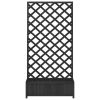 Planter with Trellis Black Solid Wood Fir
