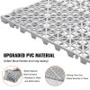 VEVOR Interlocking Tile 50PCS Gray, Drainage Tiles 12" x 12" Splicing, PVC Interlocking Drainage Floor Tiles, Non-Slip Drainage Holes for Restroom
