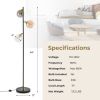 Mid Century Floor Lamp with 3 Glass Globe Lampshades and Weighted Base