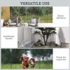Outsunny Garden Fence, 4 Pack Steel Fence Panels, 11.4' L x 43" H, Rust-Resistant Animal Barrier Decorative Border Flower Edging for Yard, Landscape