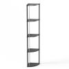 RGB Lighted Corner Shelf, Space Saving Bookshelf withLED Background Lights