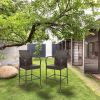 2pcs High Bar Chair Brown Gradient