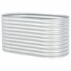 Garden Raised Bed 63"x31.5"x31.9" Galvanized Steel Silver