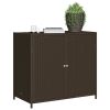 Patio Storage Cabinet Brown 32.7"x17.7"x29.9" Poly Rattan