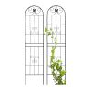 2 Pack Metal Garden Trellis 86.7" x 19.7" Rustproof Trellis for Climbing Plants Outdoor Flower Support Black