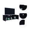 Prana Tv Stand fot TV´s up 60" Four Shelves; Two Cabinets With Single Door -Black