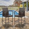 2pcs High Bar Chair Brown Gradient