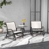 2PCS Outdoor Glider Chair-Cream White(Swiship-Ship)(Prohibited by WalMart)