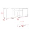 Prana Tv Stand fot TV´s up 60" Four Shelves; Two Cabinets With Single Door -Black