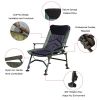 Camping Lounge Chair, Portable Folding Reclining Camping Chair with Adjustable backrest for Indoor and Outdoor Camping Beach Hiking Fishing