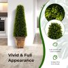 3 Feet Artificial Boxwood Topiary Tree with Cement Flowerpot