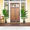2 Pieces 5 Feet Artificial Monstera Tree Set with Plastic Nursery Pot for Porch and Office