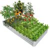 Metal Galvanized Raised Garden Bed with Open-Ended Base
