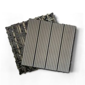 Wood Plastic Composite Deck Tiles Set of 20pcs, Composite Decking Resist Rust, Water, Weather, Indoor&Outdoor, Easy to DIY & Maintain (Color: Dark Grey)