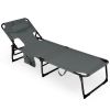 Folding Beach Lounge Chair with Pillow for Outdoor