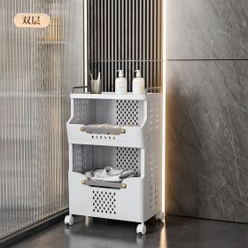 Laundry Basket Bathroom Foldable Dirty Clothes Storage Basket Wall Hanging Shelf (size: 2-layer)