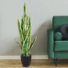 1PC 35.5 inches Indoor and Outdoor Decoration Fake Snake Plant Artificial Plant