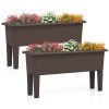 2 PCS Raised Garden Beds Self-Watering Planter Box with Detachable Legs and Drainage Hole