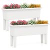 2 PCS Raised Garden Beds Self-Watering Planter Box with Detachable Legs and Drainage Hole