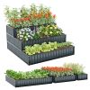 1PC Heavy-Duty Metal Outdoor 3-Tier Raised Garden Bed Planter Box