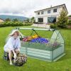 1PC 6 x 3 x 3 Feet Galvanized Raised Garden Bed with Greenhouse's Raised Flower Bed