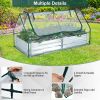 1PC 6 x 3 x 3 Feet Galvanized Raised Garden Bed with Greenhouse's Raised Flower Bed