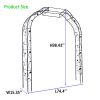 Metal Garden Arch W74.4'' x H98.4'' Garden Arbor Trellis Climbing Plants Support Rose Arch Outdoor Arch