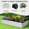 1PC 6 x 3 x 3 Feet Galvanized Raised Garden Bed with Greenhouse's Raised Flower Bed