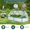 1PC 6 x 3 x 3 Feet Galvanized Raised Garden Bed with Greenhouse's Raised Flower Bed