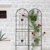 2 Pack Metal Garden Trellis 71" x 19.7" Rustproof Trellis for Climbing Plants Outdoor Flower Support Black