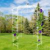 Metal Garden Arch Iron Garden Arbors Gazebo Dia81.3'' x 114.2'' High Birdcage Shape Pergola Pavilion for Wedding Ceremony Outdoor
