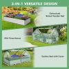 1PC 6 x 3 x 3 Feet Galvanized Raised Garden Bed with Greenhouse's Raised Flower Bed