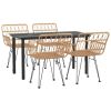 5 Piece Patio Dining Set Poly Rattan