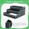 1PC Heavy-Duty Metal Outdoor 3-Tier Raised Garden Bed Planter Box