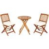 3 Pieces Patio Folding Bistro Set with Padded Cushion and Round Coffee Table
