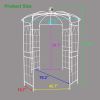 Metal Garden Arch Iron Garden Arbors Gazebo Dia81.3'' x 114.2'' High Birdcage Shape Pergola Pavilion for Wedding Ceremony Outdoor