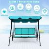3 Person Steel Frame Patio Swing with Polyester Angle and Adjustable Canopy