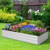 1PC 6 x 3 x 3 Feet Galvanized Raised Garden Bed with Greenhouse's Raised Flower Bed