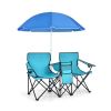 Outdoor camping chair with umbrella