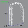 Metal Garden Arch W74.4'' x H98.4'' Garden Arbor Trellis Climbing Plants Support Rose Arch Outdoor Arch