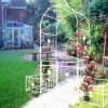 Metal Garden Arch with Gate 79.5'' Wide x 86.6'' High Climbing Plants Support Rose Arch Outdoor