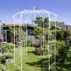Metal Garden Arch Iron Garden Arbors Gazebo Dia81.3'' x 114.2'' High Birdcage Shape Pergola Pavilion for Wedding Ceremony Outdoor