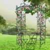 Metal Garden Arch Iron Garden Arbors Gazebo Dia81.3'' x 114.2'' High Birdcage Shape Pergola Pavilion for Wedding Ceremony Outdoor