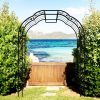 Metal Garden Arch W74.4'' x H98.4'' Garden Arbor Trellis Climbing Plants Support Rose Arch Outdoor Arch