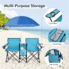 Outdoor camping chair with umbrella